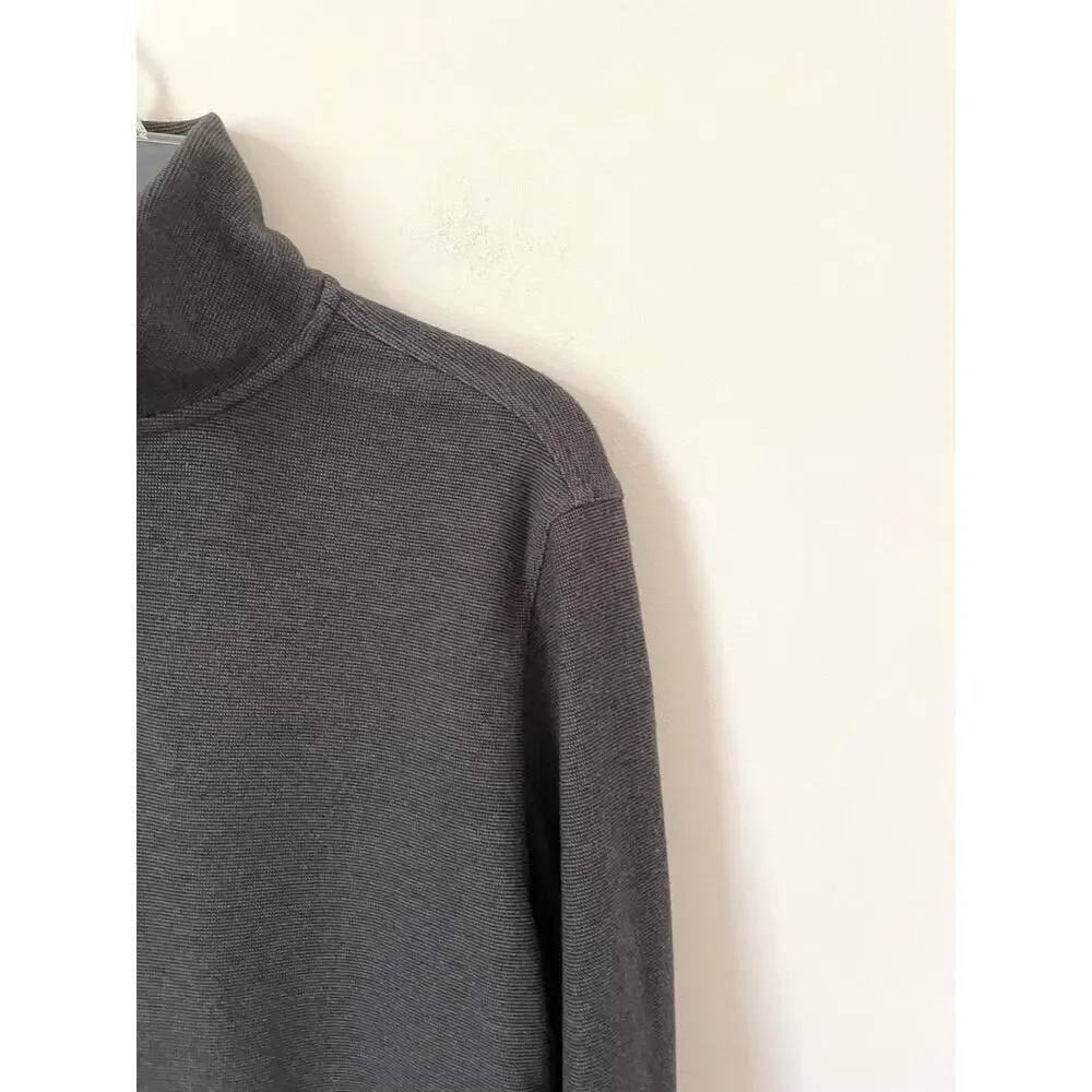 Banana Republic Cotton Quarter Zip Sweater Gray Size Large